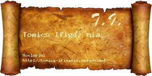 Tomics Ifigénia névjegykártya